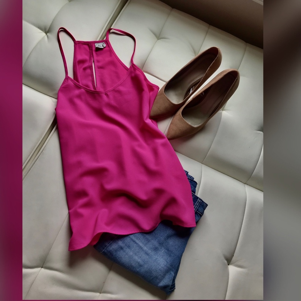 Bright pink tank top